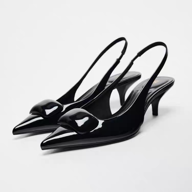 Women'S Shoes Trending 2025 - ポインテッドトゥハイヒールの女性のサマーサンダルエレガントな 2025 トレンドデザイナードレスパーティーオフィスレディの靴パテントレザーハイヒール