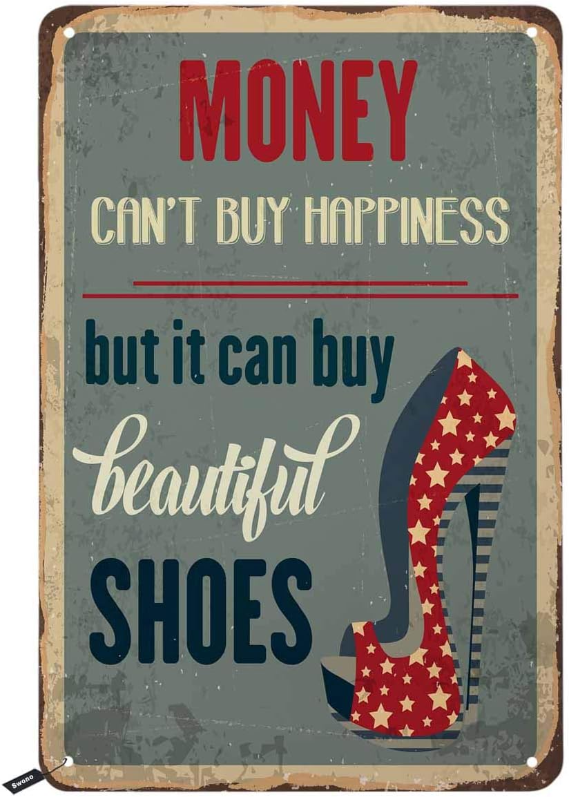 Women'S Shoes To Buy - スウォノ マネーは幸せを買える！ブリキ看板、美しい靴も買える！ヴィンテージメタルブリキ看板 男女兼用、バーの壁飾り、レジ用