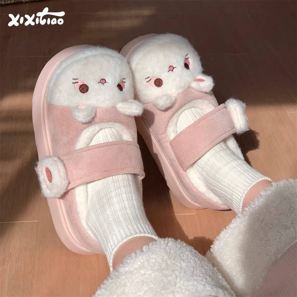 冬用ホームスリッパ ソフトで可愛い猫テーマ 室内用スリッパ  - Women'S Shoes For Fall のレビューと価格