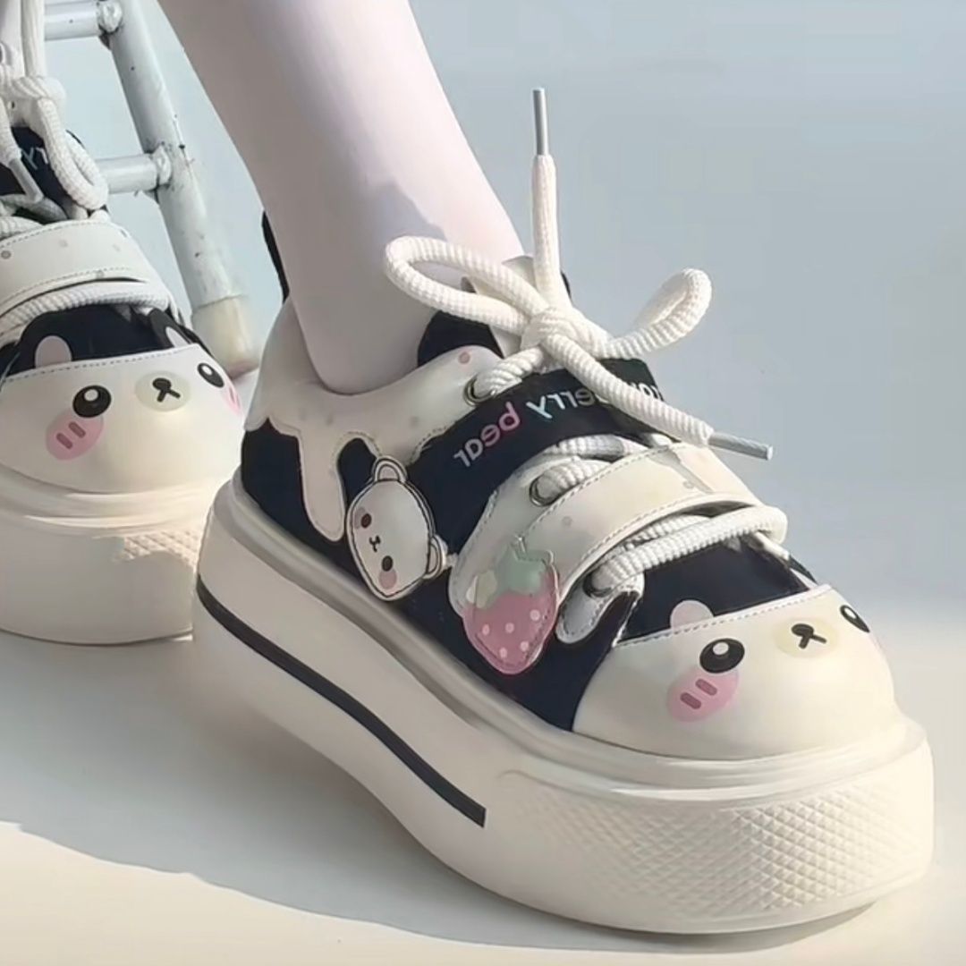 2026年秋新作 可愛いイチゴ柄ベアロリータキャンバスシュー - Women Shoes Sale のレビューと価格