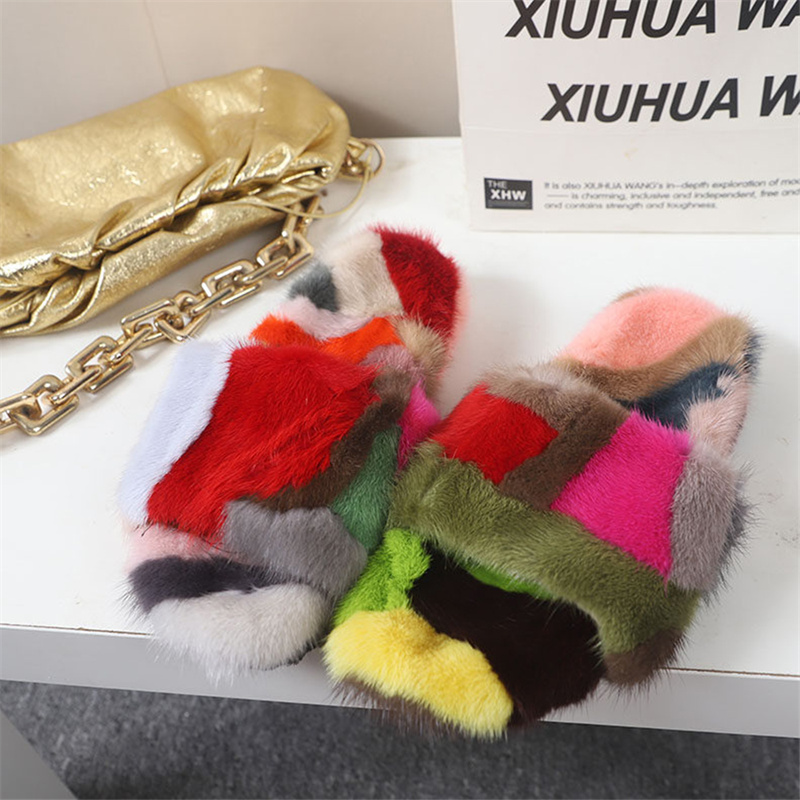 女性のふわふわスリッパ冬のホームスリッパ暖かい豪華なミンクの - Women'S Shoes For Fall のレビューと価格