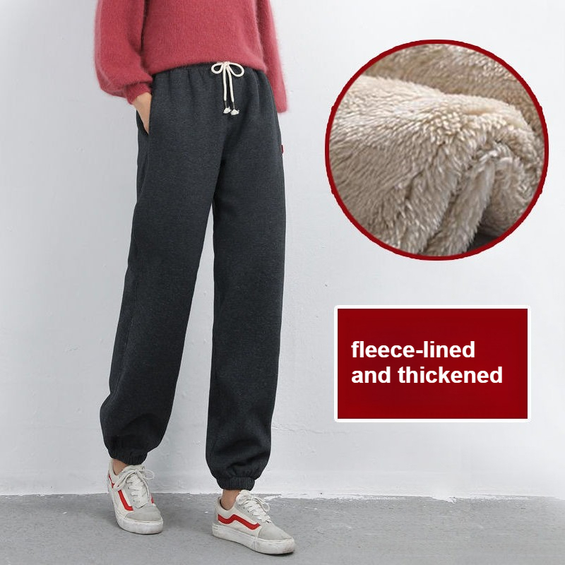 女性用ハイウエストフリース裏地ジョガーパンツ、ドローストリン - Women Shoes Joggers のレビューと価格