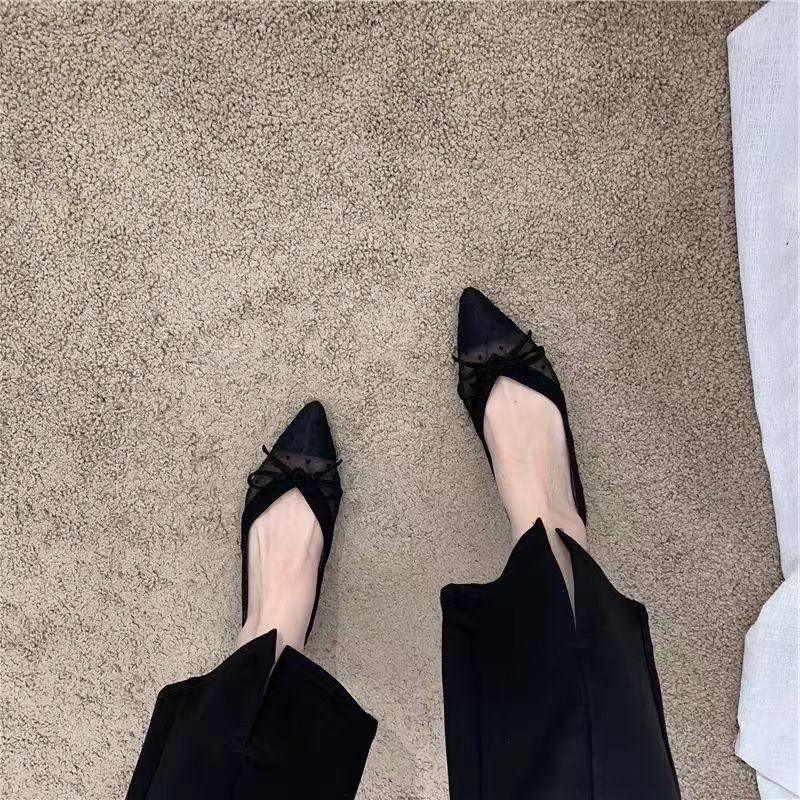 2026年夏新作 水玉模様 シングルシューズ エアメッシュ  - Pointed Toe Flat のレビューと価格