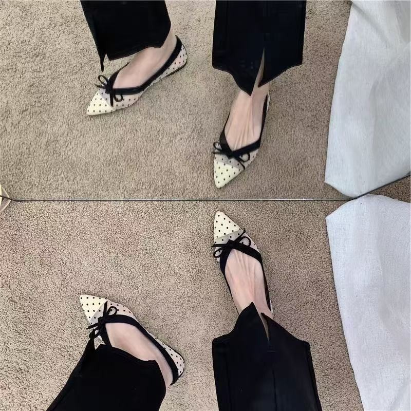2026年夏新作 水玉模様 シングルシューズ エアメッシュ  - Pointed Toe Flat のレビューと価格