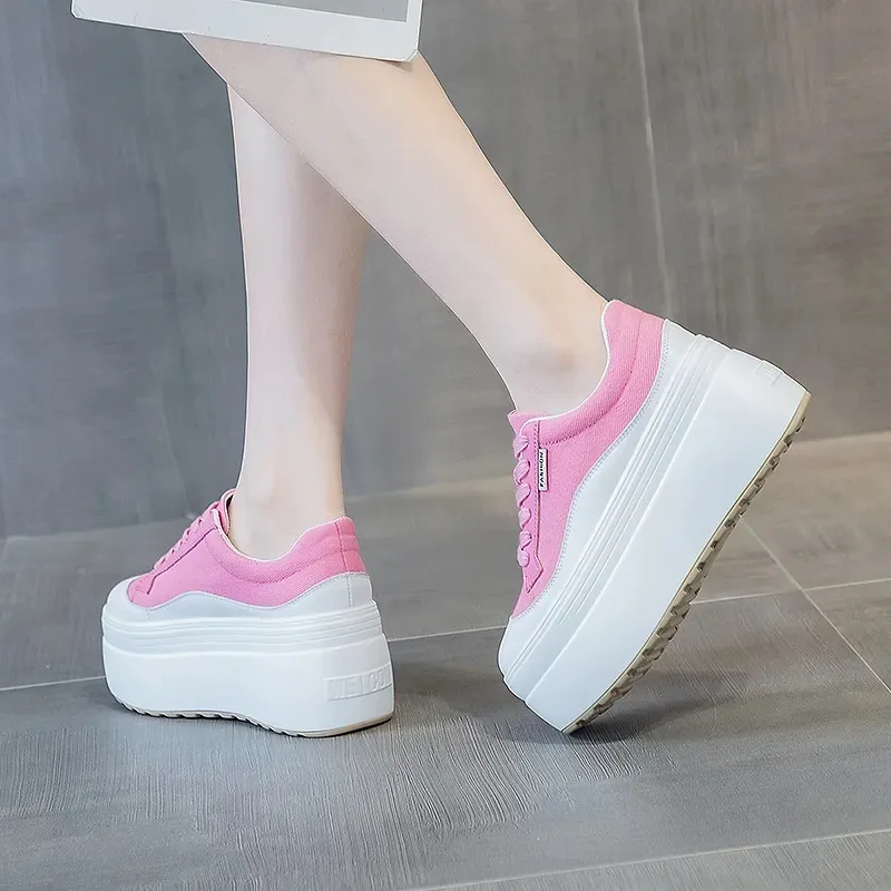 女性用本革スニーカー,プラットフォームシューズ,隠しヒール, - Women Shoes Sale のレビューと価格