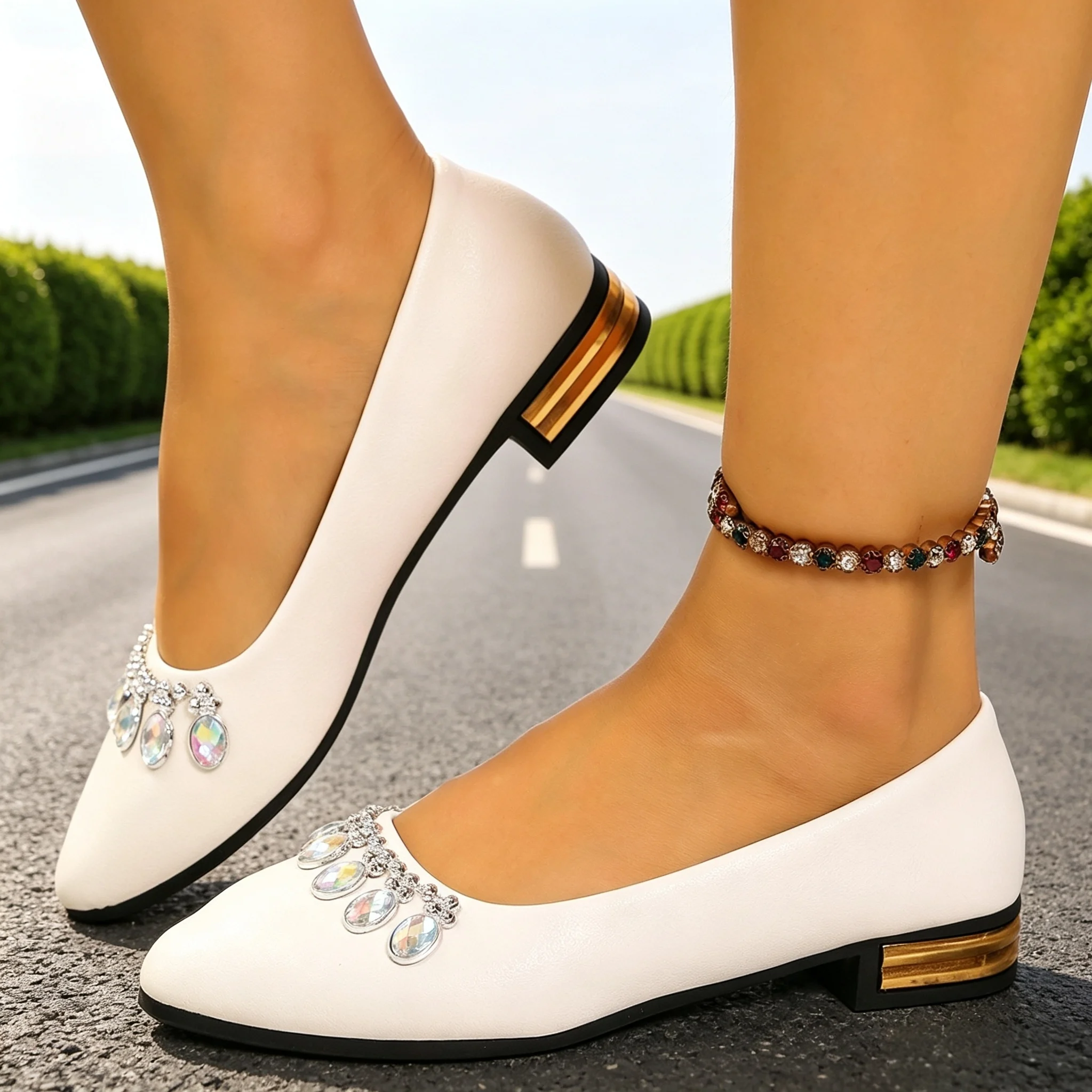 レディースフラットシューズ ポインテッドトゥ バレエシューズ - Pointed Toe Flat のレビューと価格