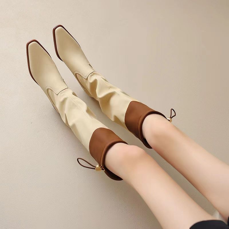 アプリコットスクエアトゥレディースロングブーツ防水ファッショ - Women'S Shoes Trending 2025 のレビューと価格