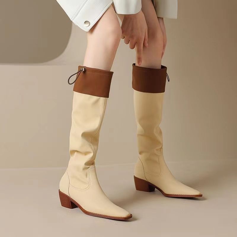 アプリコットスクエアトゥレディースロングブーツ防水ファッショ - Women'S Shoes Trending 2025 のレビューと価格