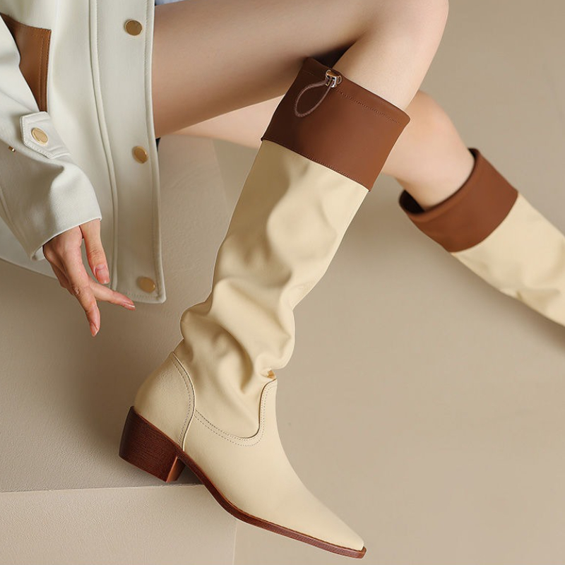 アプリコットスクエアトゥレディースロングブーツ防水ファッショ - Women'S Shoes Trending 2025 のレビューと価格