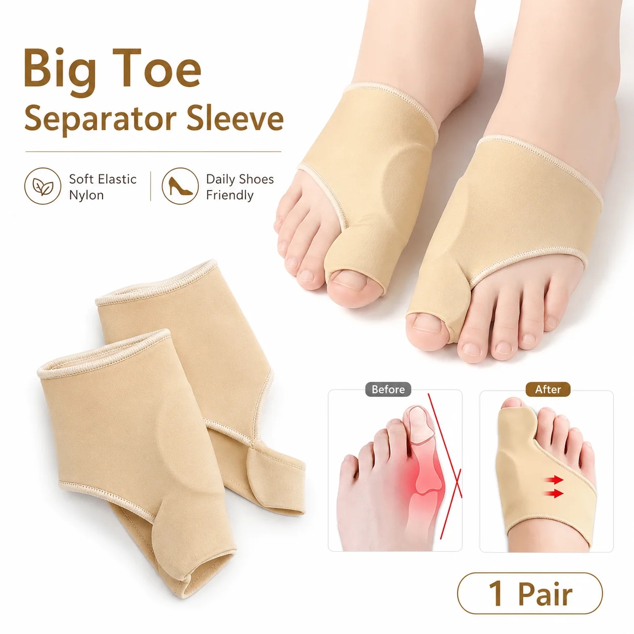 ビッグトゥセパレータースリーブ、外反母趾プロテクター、ソフト - Women'S Shoes With Bunions のレビューと価格