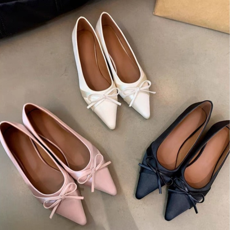 夏の新作シフォンファッション、甘いリボン付きカジュアルフラッ - Pointed Toe Flat のレビューと価格